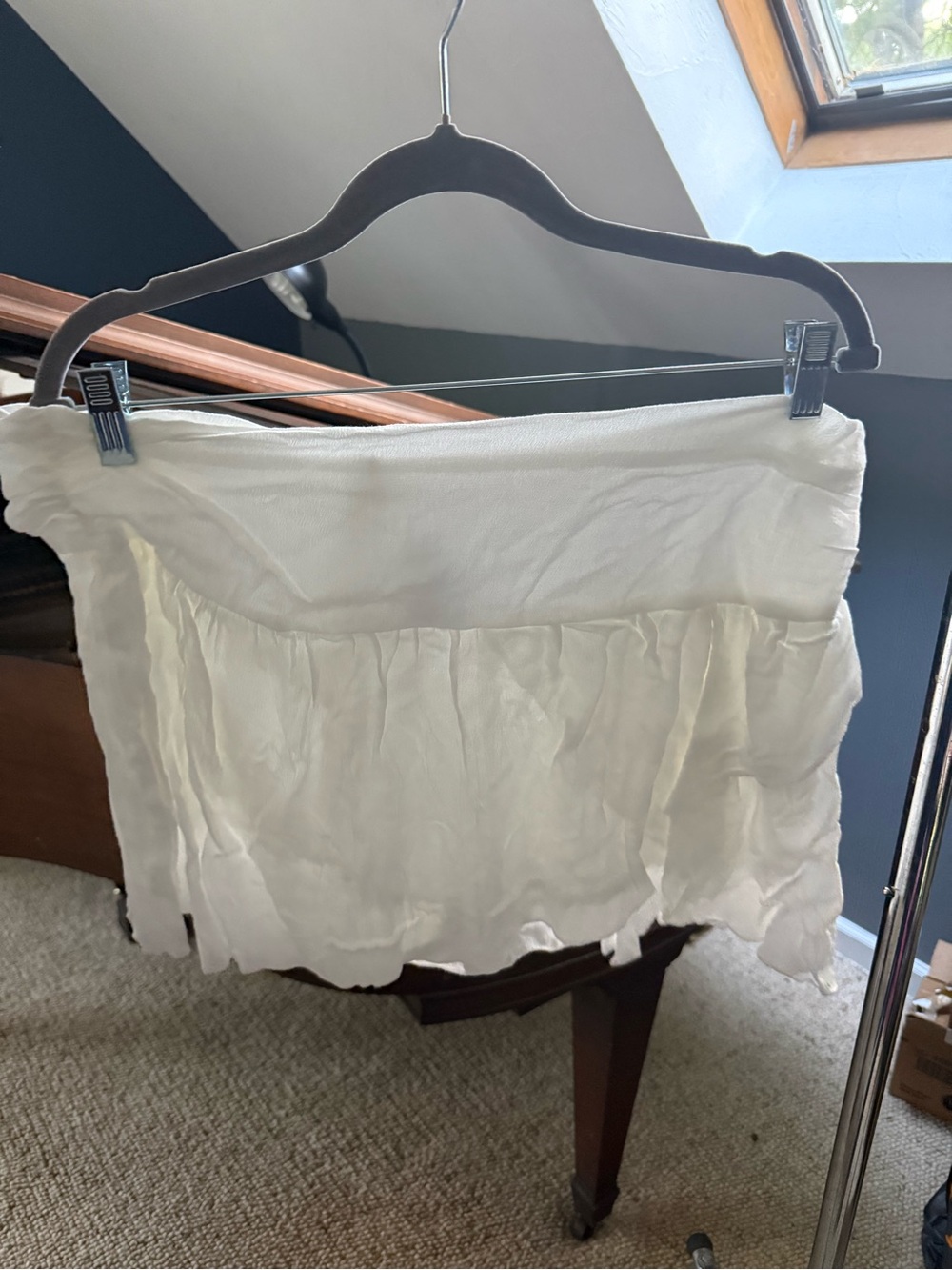 White Ruffled Mini Skirt